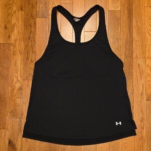 Under Armour Women's Black Racerback Tank Top Loose Fit Size S